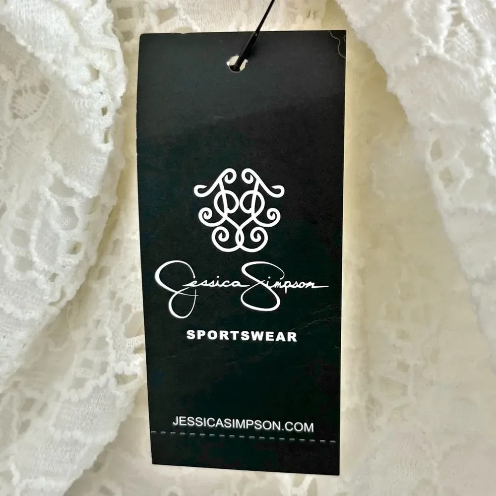NWT Jessica Simpson Lace Lined Cloud Dancer Dress Womens Size Medium - Picture 10 of 12